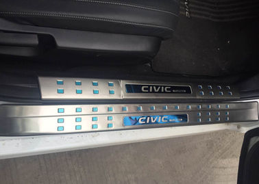 ประเทศจีน S / S อุปกรณ์ตกแต่งรถยนต์สำหรับ HONDA CIVIC 2016, บานประตูด้านข้างแผ่นสไลด์ Suff Scuff Plate ผู้ผลิต
