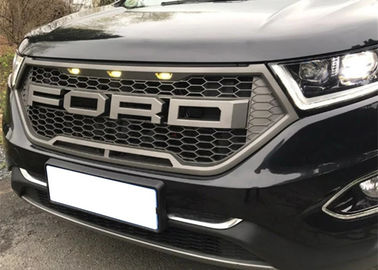 ราคาดี Grilles รถ Raptor สไตล์ Grille หน้าด้วยไฟ LED สําหรับ Ford Edge 2015 2017 ออนไลน์